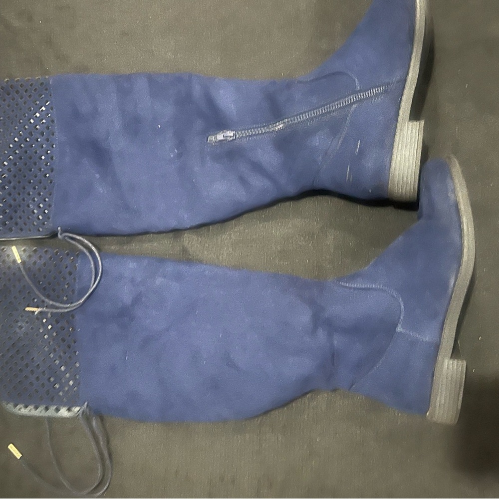 Shoe Dazzle Navy Over the Knee Boots